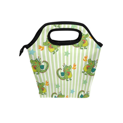 

Lunch Bag Tote Bag Green Unique Cute Cartoon Travel Picnic Organizer Lunch Holder Handbags Lunch Bag Box for Office