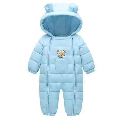 

2018 Snowsuit Baby clothes Snow wear Cotton Padded One Piece Warm Outerwear Overalls Romper Kids Winter Jumpsuit Newborn Parkas