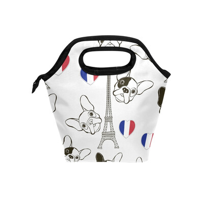 

Lunch Bag Tote Bag Eiffel Tower Dog Travel Picnic Organizer Lunch Holder Handbags Lunch Bag Box for Office