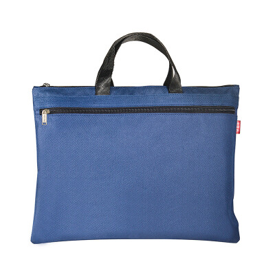 

Glosen portable file bag canvas zipper bag double-layer portable office bag portfolio bag information bag 5010 blue