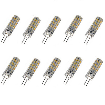 

10PCS 2W G4 LED BI-PIN Lights 24 LEDs SMD 3014 Decorative Warm White Cold White 150lm 2800-32006000-6500K DC 12V
