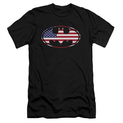 

Batman American Flag Oval Cotton T-Shirt Black Adult Mens Womens Short Sleeve T-Shirt