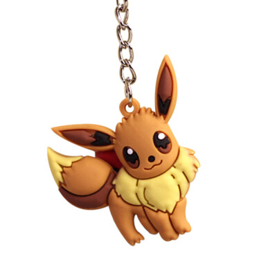 

Pocket Monsters 3D Pokemon Cartoon PVC Keychain Rubber Figure Keyring Ornament Mini Pendant Pikachu Toy Accessories