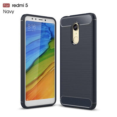 

Fivice Xiaomi Redmi 5 case Luxury brushed carbon fiber TPU soft shell