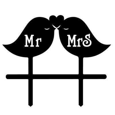 

UpperX Love Birds Personalized Mr&Mrs Wedding Cake Topper Creative Cake Topper for Decoration