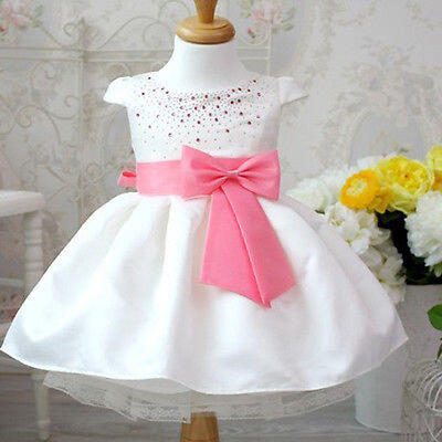 

Bébé Fille Enfants Princesse Robe Soirée Nœud Ceinture Bubble Robe Habillée NEUF