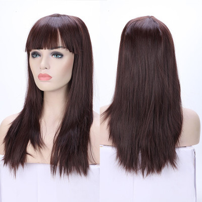 

Anime Cosplay Synthetic Wig Long Curly Wavy Heat Resistant Fiber Full Wig with Bangs Layered Vogue for Women