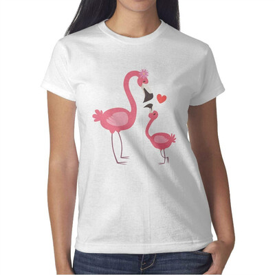 

Womens Hello Summer Flamingo Cotton T-Shirt Short-Sleeve Interesting tee