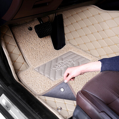 

BOLISH full of double-layer wire ring car mat wire ring leather double detachable car mat factory straight hair beige beige wire ring