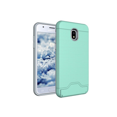 

Fivice Samsung J3 2018 Case TPU all-inclusive anti-drop brushed card with bracket mobile phone case