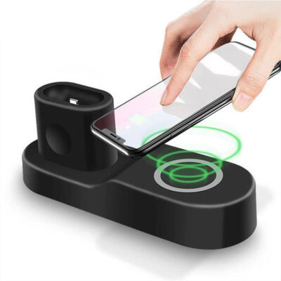 

4 in 1 Qi Wireless Charger Charging Pad Dock For iPhone X 8 & iWatch & Airpods