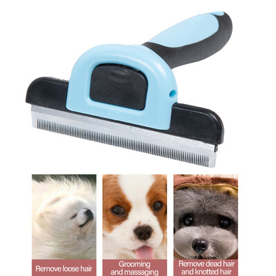 

Pet Grooming Brush Comb Pet Hair Remover Cat Hair Shedding Tool with Stainless Steel Trimming Blade