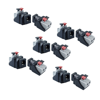 

ZDM 5Pairs Intelligent Connection DC Power Male Female 55x21mm Connector Adapter Plug Cable Pressed for LED Strips 12V