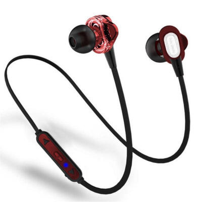 

Wireless Bluetooth Earphones Sport HIFI Stereo Headphone Dual Driver Headset