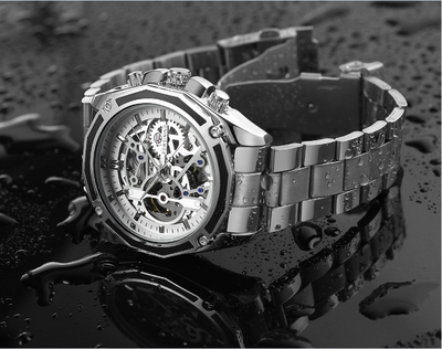 

Forsining New Collection Case Golden Stainless Steel Automatic Luxury Design Men Watch Top Brand Skeleton Watch