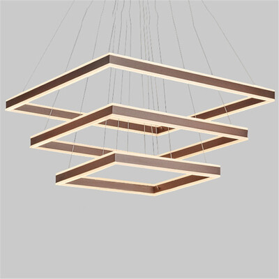 

Baycheer HL487474 3150" Wide LED Square Chandelier 3 Warm Lights Aluminum Slim Cubed LED Hanging Light