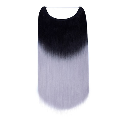 

Invisible Wire No Clips in Hair Extensions Secret Fish Line Hairpieces Silky Straight real natural Synthetic