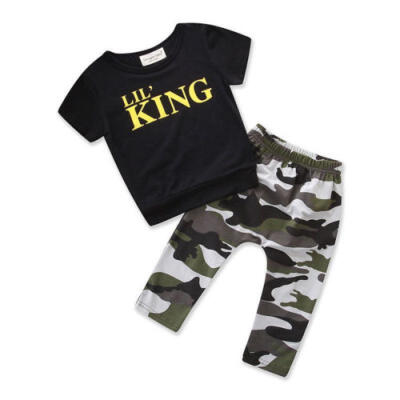 

AU 2pcs Toddler Infant Baby Boy T-shirt TopCamouflage Pants Outfits Clothes Set