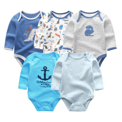 

5PCS Long Sleeve Baby Rompers Baby Boy Clothes Cotton Bodysuits Newborn One-Pieces Baby Girl Clothes Babywear Girls Clothing Sets