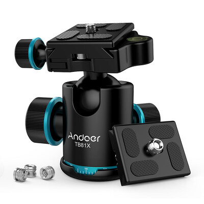

Andoer TB81X Tripod Ball Head 360 Degree Rotating Panoramic Ballhead for Tripod Monopod Slider DSLR Camera with 3Pcs 14" to 38"