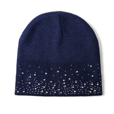 

Autumn&winter ladies hot drilling warm short outdoor wool knit hat