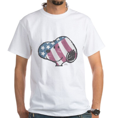 

CafePress - Snoopy - Vintage Flag - 100 Cotton T-Shirt White