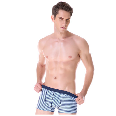 

Jingdong supermarket] red beans men's underwear 4 soft cotton waist U convex flat pants stripes line 180/100