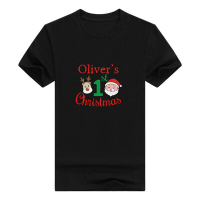 

Baby Gifts For All Personalized 1st Christmas Custom Name Bodysuit Mens t-Shirt