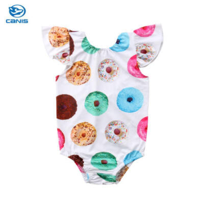 

Summer Newborn Toddler Baby Girl Clothes Doughnut Print Romper Bodysuit Outfits