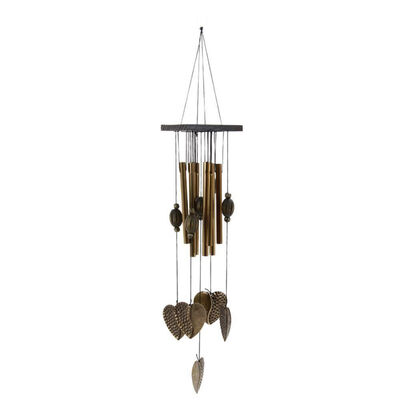 

UpperX Hearts WoodMetal Tube Wind Chimes Mobile Windchime Church Bell Hanging Decor