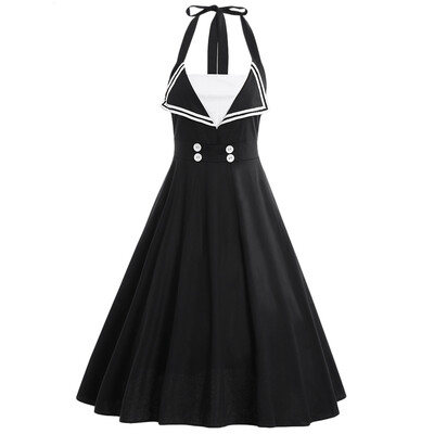 

Halter Fit&Flare Plus Size Vintage Dress