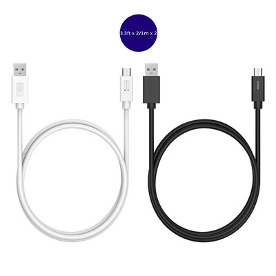 

Tronsmart USB2.0 USB-C Male to USB-A Sync & Charging Cable for Type-C Supported Devices 1M*2 - Black White