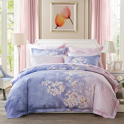 

LUOLAI LOLI Home Textiles 229 Yarn Fibers Cotton Four-piece Cotton Bedding Bed Linen Bed Sheets WD5006 Twilight 220 250