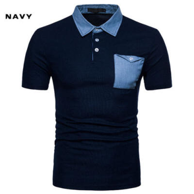 

Summer Men T-Shirt Short Sleeve V Neck Solid Color Tops Gym Fitness Casual Shirt