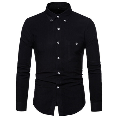 

AOWOFS New Plus Size long sleeve corduroy shirt European&American trend 7 Colors casual shirt YS003