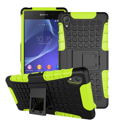 

Fivice sony Z2 Case TPU anti-fall tire pattern back clip bracket phone case