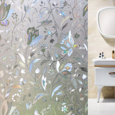 

Window Stickers No Glue Static Frosting Film Opaque Window Stickers for Bathroom