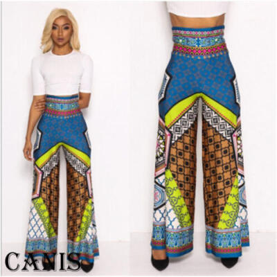 

Fashion Women High Waist Stretch Boho Bell Bottoms Flared Pants Hippie Trousers