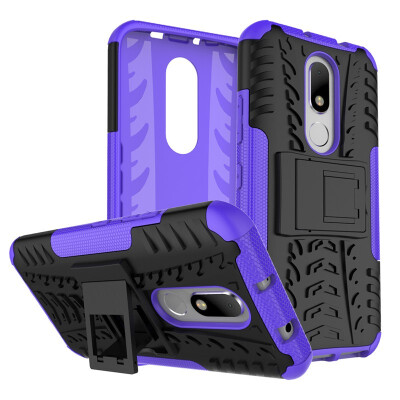 

Fivice Motorola Moto M Case TPU anti-fall tire pattern back clip bracket phone case