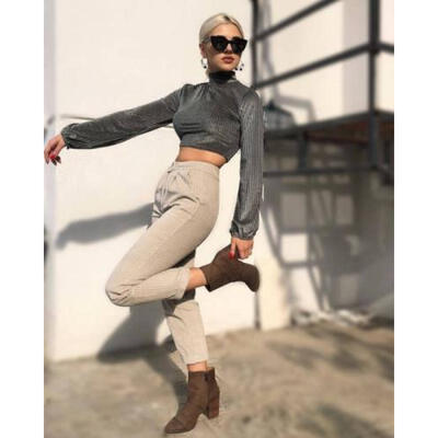 

Women Short Hoodie Long Sleeve Sweatshirt Ladies Jumper Crop Top Pullover Blouse