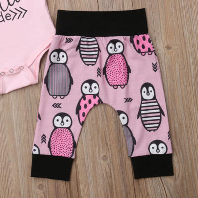 

US Newborn Baby Girl Boy 3PCS Clothes Set Romper BodysuitPants Leggings Outfits