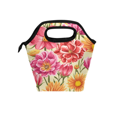 

Lunch Bag Tote Bag Flowers Travel Picnic Organizer Lunch Holder Handbags Lunch Bag Box