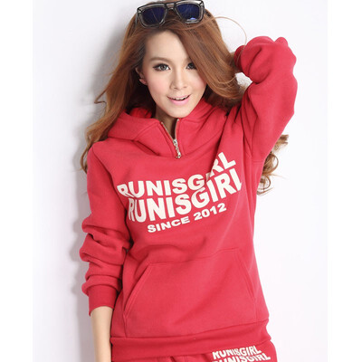 

2019 autumn&winter womens casual hooded fleece sweater three-piece suit sports suit