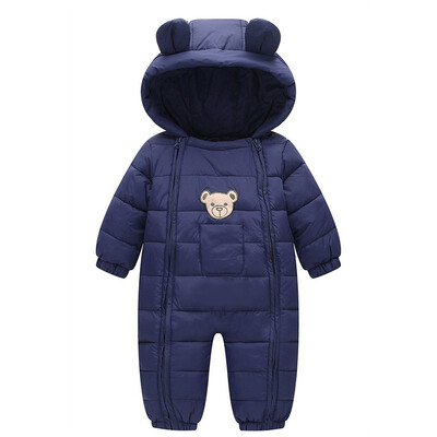 

2018 Snowsuit Baby clothes Snow wear Cotton Padded One Piece Warm Outerwear Overalls Romper Kids Winter Jumpsuit Newborn Parkas