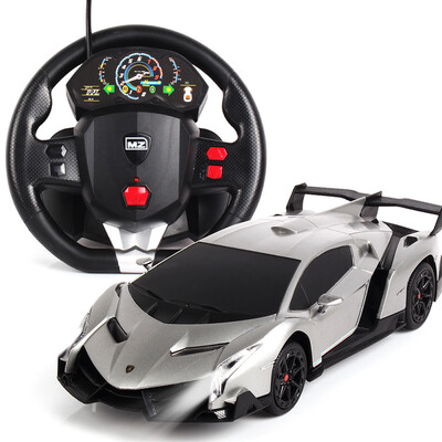 

Mizzy модель (MZ) пульт дистанционного управления Lamborghini яд спортивный автомобиль руля датчик силы тяжести дистанционное управление зарядка подарочная коробка дети мальчик игрушка модель автомобиля 1:24 серый