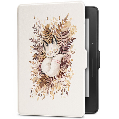 

Pottery fit Kindle 1499 version of the protective cover shell Kindle Voyage navigation dedicated painting sleep gloves jungle sleeping fox
