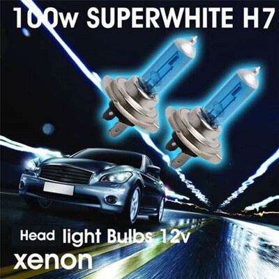 

2PCS H7 6000K Xenon Gas Halogen Headlight White Car Light Lamp Bulbs 100W 12V Size 12V