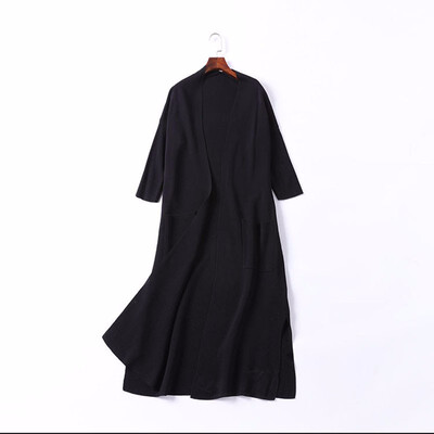 

New Women Knit Cardigan Fashion Seven-point Sleeve Long Coat