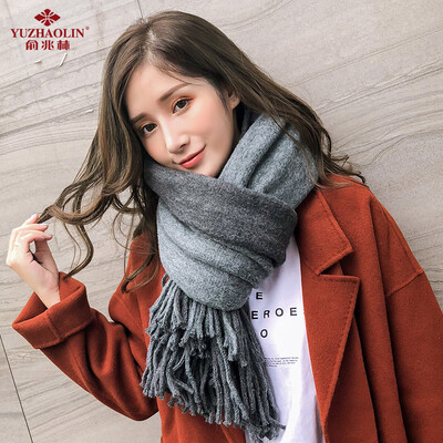 

Yu Zhaolin YUZHAOLIN scarf female winter Korean version of the trend wild shawl unisex thick warm scarf shawl dual-use couple wool scarf dark green