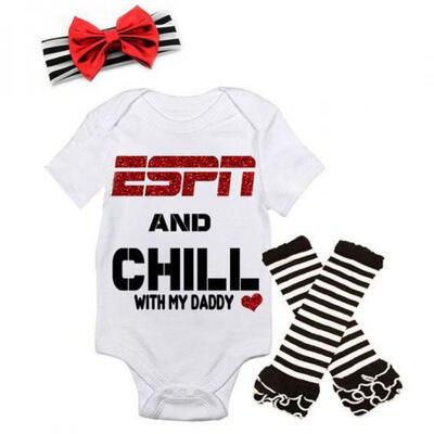 

0-18M Newborn Baby Girl Bodysuit Daddy Romper Jumpsuit Headband Outfit Clothes